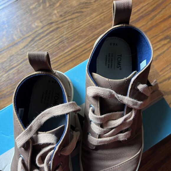 Toms Youth Botas Cupsole Toffee Microsuede Shoes Sz 4.5Y - Picture 10 of 11